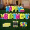 Happy Birthday Yard Signs with Stakes - 2 x LED Lights and Personalized Signs with 20 Number Stickers - 16" Large Birthday Yard Signs Colourful Outdoor Lawn Decorations, REUSABLE, WEATHERPROOF